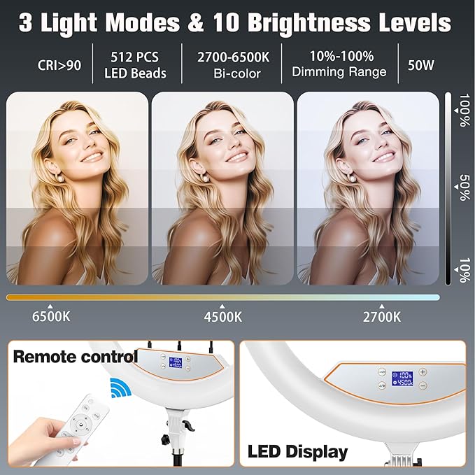Ring Light 22inch Kit: Ring Light Tripod - Image 3