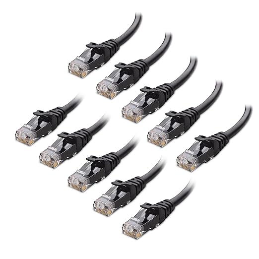 Cable Matters 10Gbps 10-Pack Snagless Short Cat 6 Ethernet Cable - 3ft by CableMatters