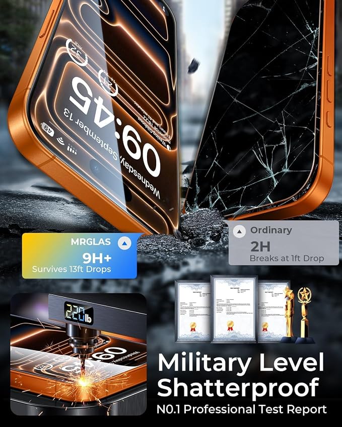 MRGLAS TOP 9H+ Glass 2+2 Packs for iPhone 17 Pro Screen Protector - Image 3