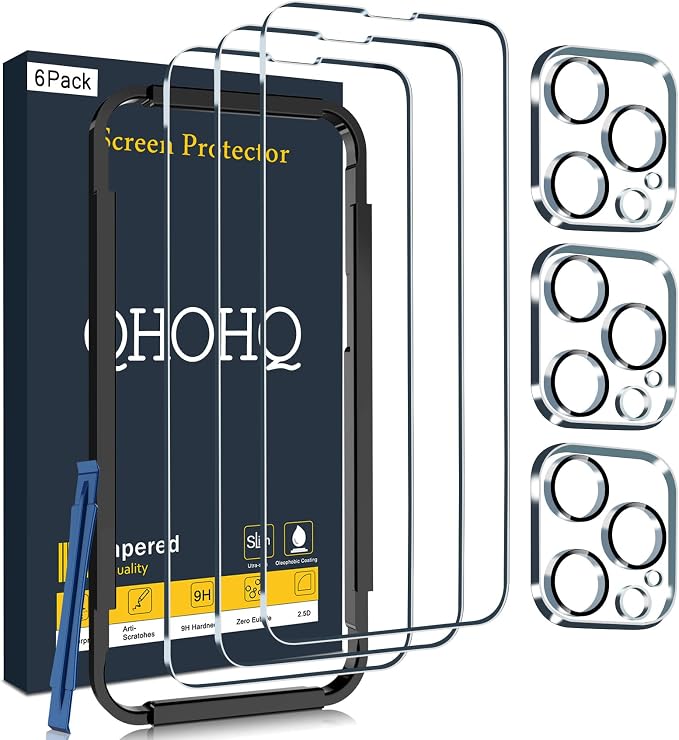 QHOHQ 3 Pack Screen Protector for iPhone 14 Pro Max 6.7 Inch by QHOHQ