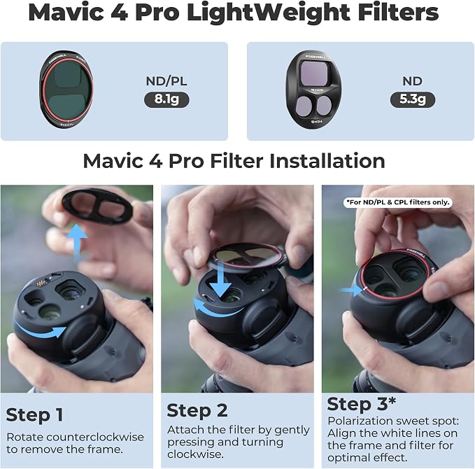 Freewell Mega 12 Pack for DJI Mavic 4 Pro – ND | ND/PL | LPR | Glow Mist - Image 2