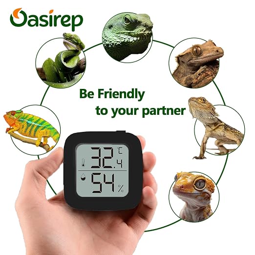 Black 2-Pack Reptile Thermometer and Hygrometer – Digital LCD Temp & Humidity - Image 7