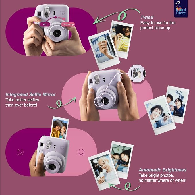 Fujifilm Instax Mini 12 Instant Camera Pastel Blue + Carrying Case + Fuji - Image 3