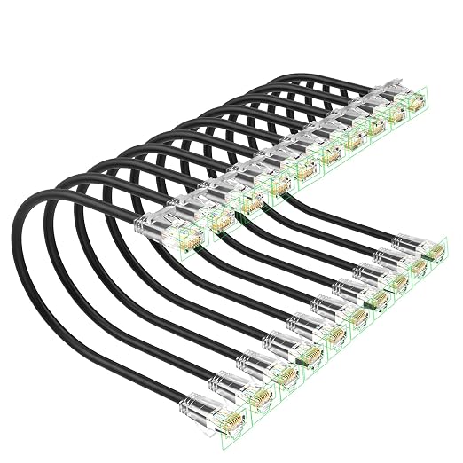 Cat 6 Patch Cables 10 feet, Slim Cat6a Ethernet Patch Cable 10Gbps 550Mhz by Unknown