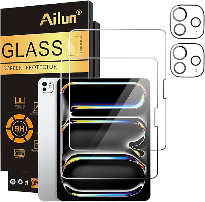 Ailun Screen Protector for iPad Pro 11 inch 2025/2024 2 Pack + 2 Pack Camera by Ailun