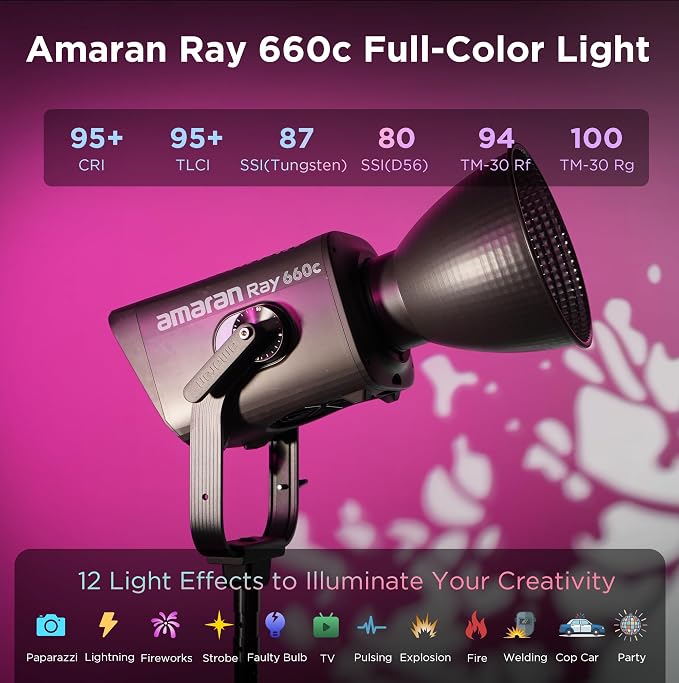 Amaran Ray 660c Full Color COB LED Video Light, 660W Powerful Studio Light - Image 2