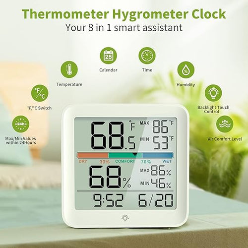2 Pack Indoor Thermometer Room Temperature Home Hygrometer Humidity Gauge - Image 2