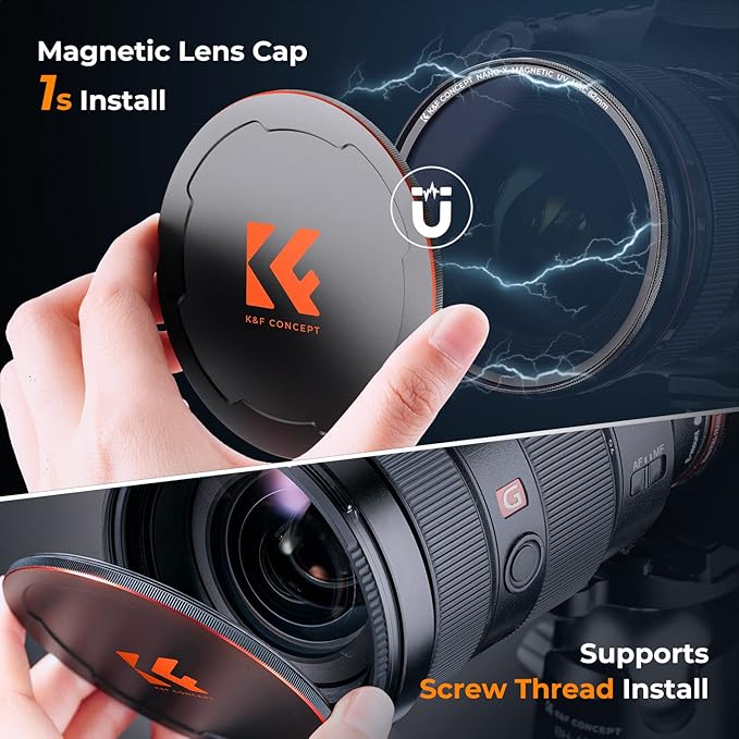K&F CONCEPT 67mm Magnetic MC UV Lens Protection Filter + Lens Filter Cap - Image 6
