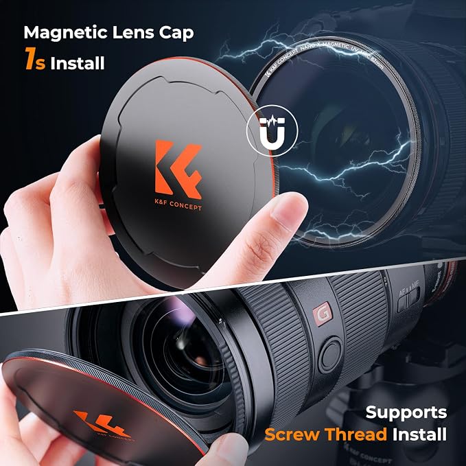 K&F CONCEPT 62mm Magnetic MC UV Lens Protection Filter + Lens Filter Cap - Image 6