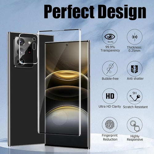 2 Pack Galaxy Note 20 Ultra Screen Protector, HD Clear Tempered Glass, 2 Pack - Image 2