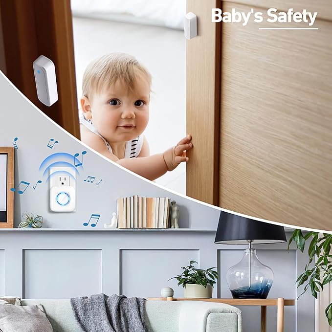 Door Chime, Satisure Wireless Door Open Contact Sensor Alarm Chime - Image 6