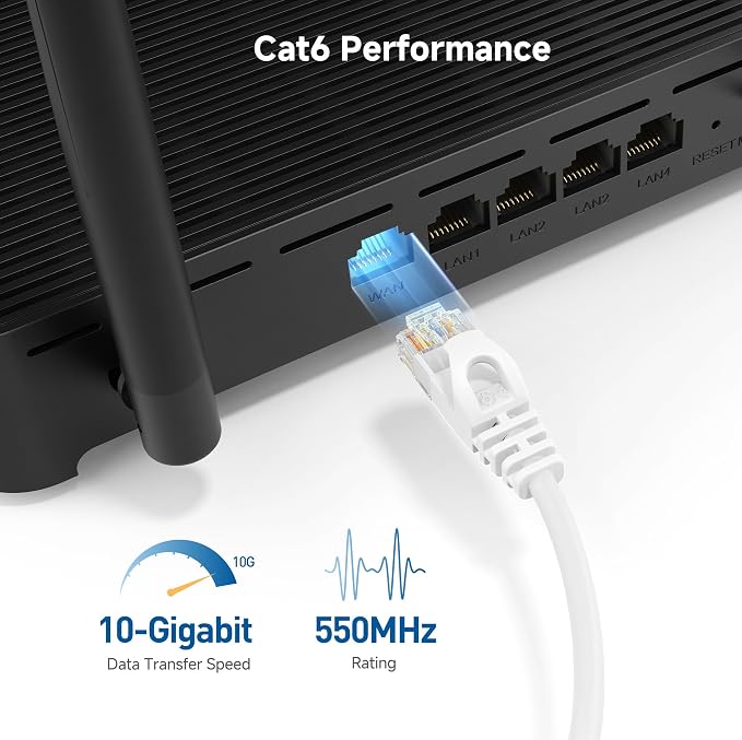 Cable Matters 10Gbps 5-Pack Snagless Cat 6 Ethernet Cable - 14ft - Image 3