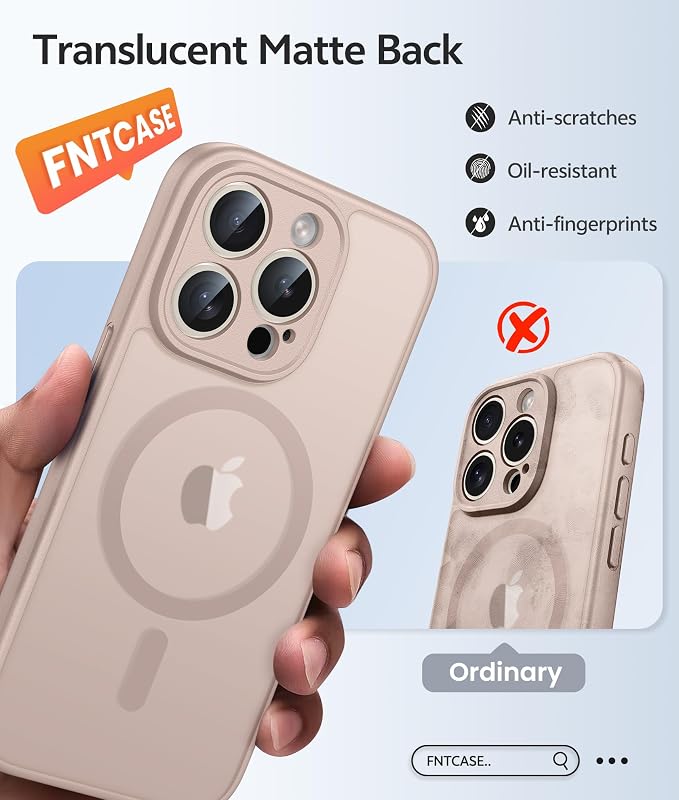 FNTCASE for iPhone 15 Pro Case: Translucent Matte Cases - Image 6