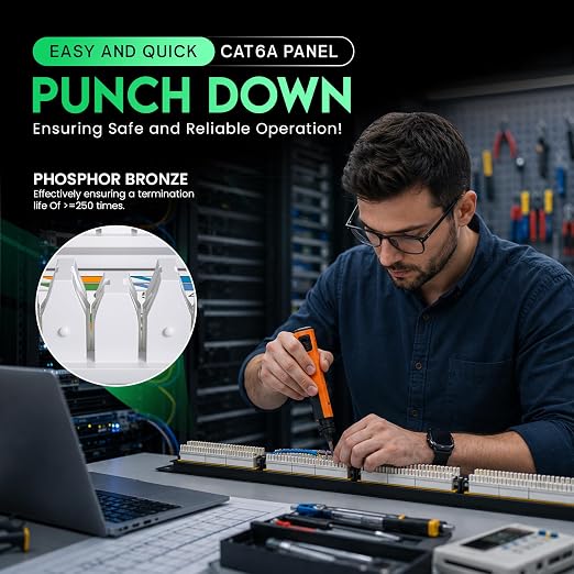 NewYork Cables [UL Listed 24 Port Cat6A Patch Panel, 10Gb Ethernet, 1U 19-Inch - Image 4