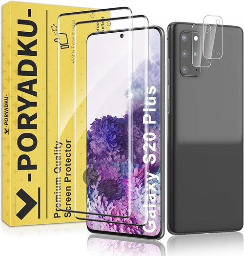 2+2 Pack for Samsung Galaxy S20 Plus Screen Protector and Camera Protectors by JavoYion