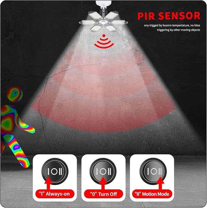 Motion Sensor Garage Light, 20000LM Garage Lights Ceiling Led Motion Activated - Image 4