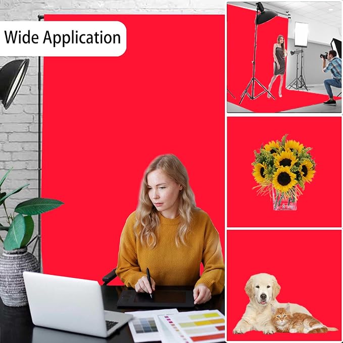 Red Photo Backdrop for Photoshoot, Fabric Background for Product Photography - Image 3