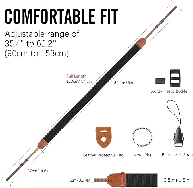 MoKo Camera Strap, Cotton Woven Camera Strap, Adjustable Universal Neck & - Image 5