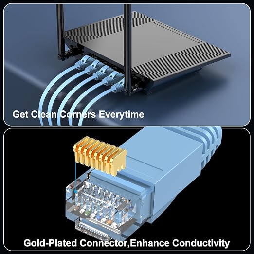 Cat 6 Ethernet Cable 1ft Flat Internet Network Cables - Image 5
