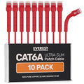 Everest Ultra Slim Cat6a Ethernet Patch Cables 5ft Red by EverestMediaSolutions