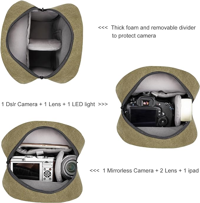 TULLIO Small Camera Bag, Lightweight Camera Sling Bag Waterproof - Image 4