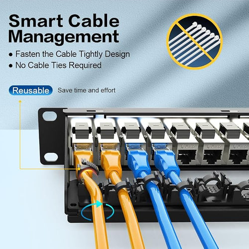 24Port Patch Panel Cat6 Keystone Patch Panel RJ45 Patch Panel Network Patch - Image 2