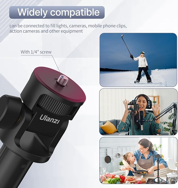 ULANZI MT-79 Extendable Tripod Aluminum 81" Portable Adjustable Light Stand w - Image 4