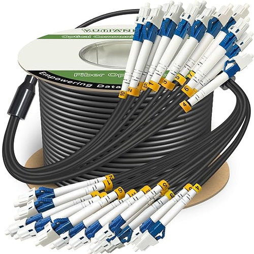 120ft 12 Core Industrial TPU LC to LC Outdoor Armored Fiber Optic Cable by YUTIANHOME