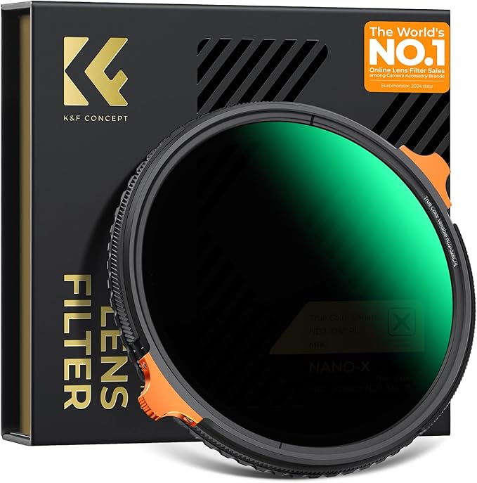 K&F CONCEPT 62mm True Color Variable Fader ND2-32 ND Filter and CPL Circular by KFCONCEPT