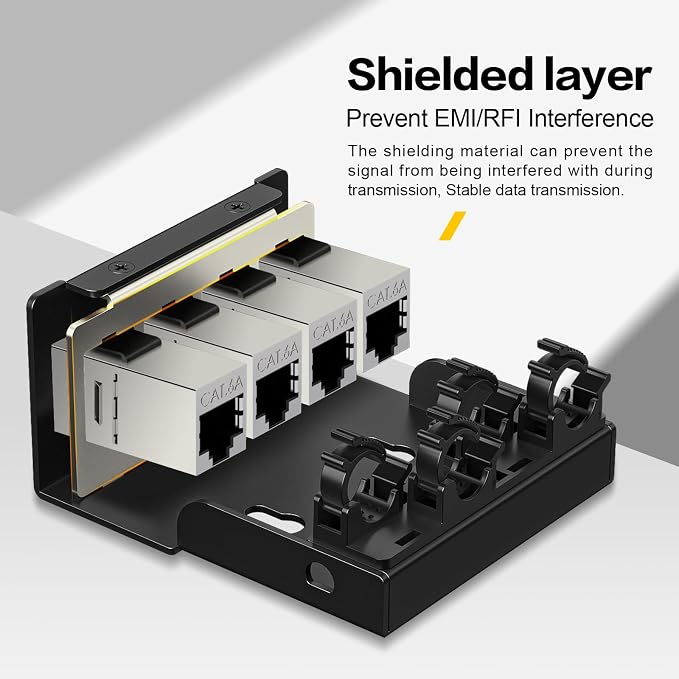 Patch Panel 4 Port with 4pcs Cat6A Keystone Jack【EC Listed】 STP No Rust and - Image 4