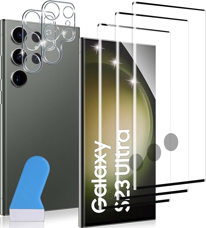 for Samsung Galaxy S23 Ultra Screen Protector, 3 Pack Tempered Glass by JavoYion