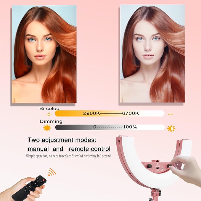 Ring Light 18 INCH Kit, 55W6700k Dimmable LED Light, Tripod Stand, Remote - Image 7