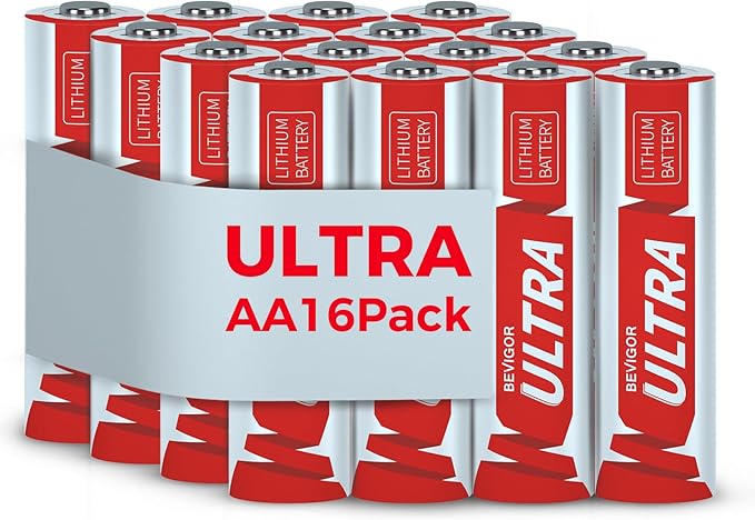 BEVIGOR Lithium Batteries AA 16 Pack, 1.5V Ultra Long Lasting Double A Lithium by BEVIGOR