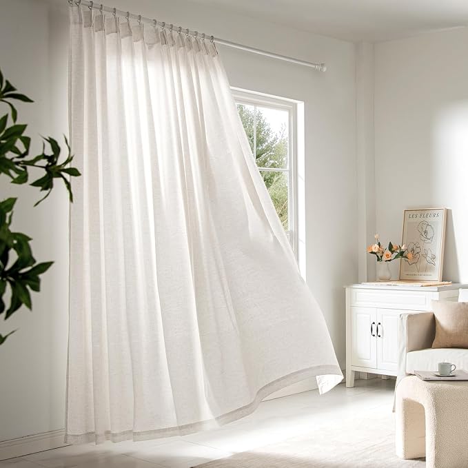 Memory Trained Pinch Pleated Curtains 120 Inches Long, Viral Linen Pinch Pleat - Image 6