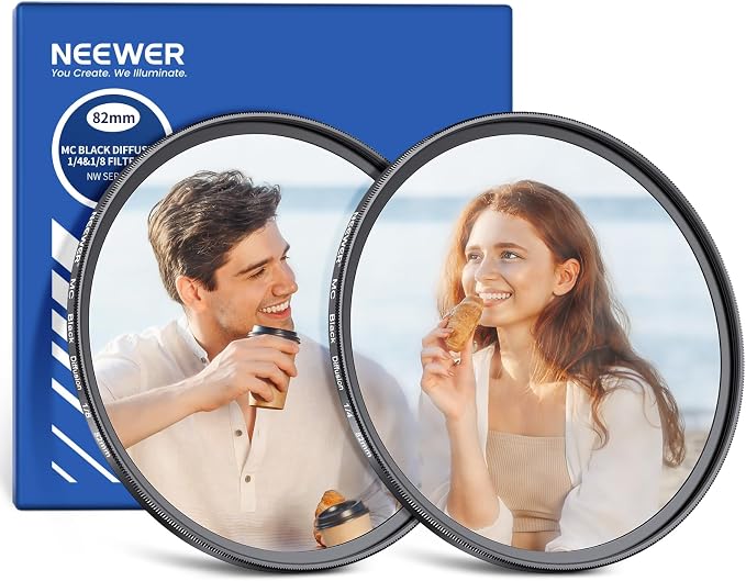 NEEWER 82mm 1/4 & 1/8 Black Diffusion Filter by Neewer