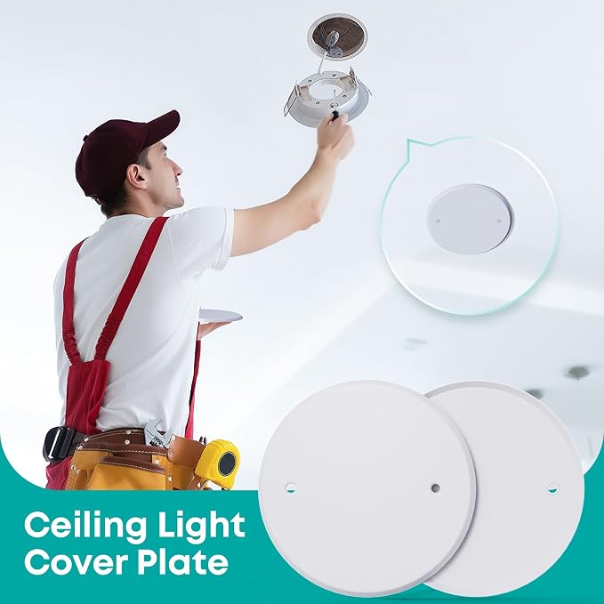 1 Pcs Smoke Detecte Cover Plate, 5 Inch Metal Round Blank Ceiling Cover Plate - Image 4