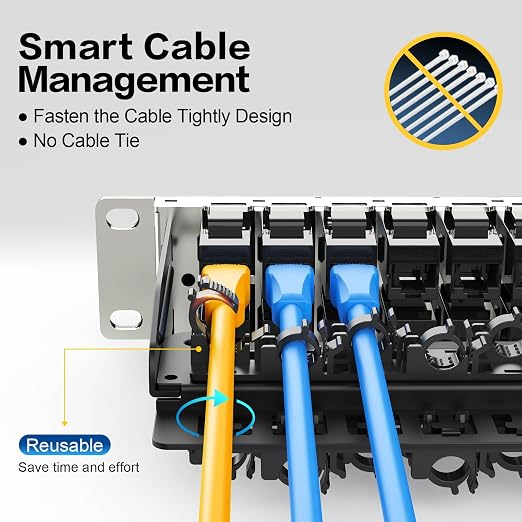 Patch Panel 48 Port with Cat6A Keystone Jack【EC Listed】 UTP with Cable - Image 3