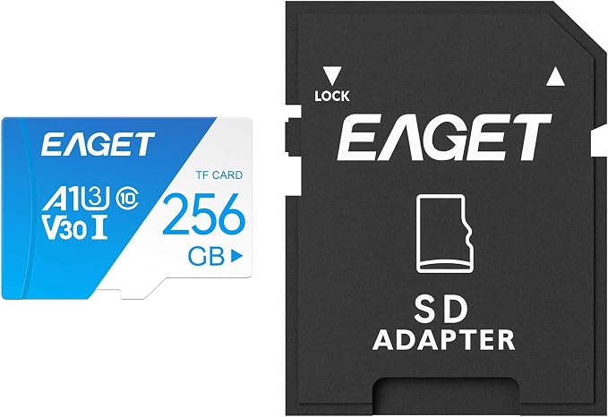 EAGET 1-Pack 256GB TF Memory Card Up to 100MB/s Read 70MB/s Write by EAGET