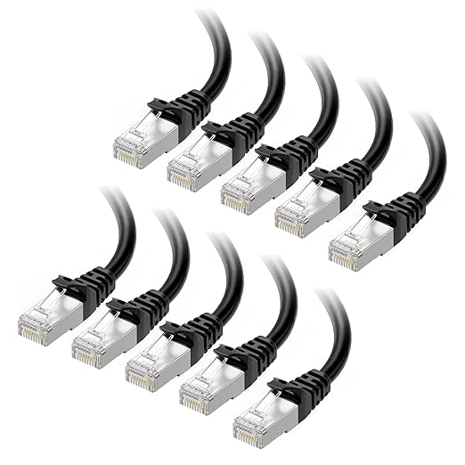 Cable Matters 10Gbps 10-Pack Snagless Shielded Cat 6A Ethernet Cable - 5ft by CableMatters