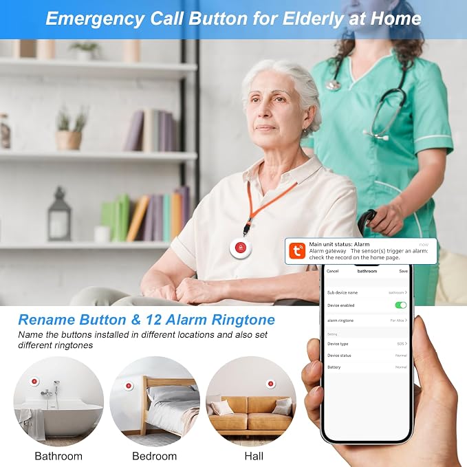 WiFi Rechargable Smart Wireless Caregiver Pager Call Button System Nurse - Image 8