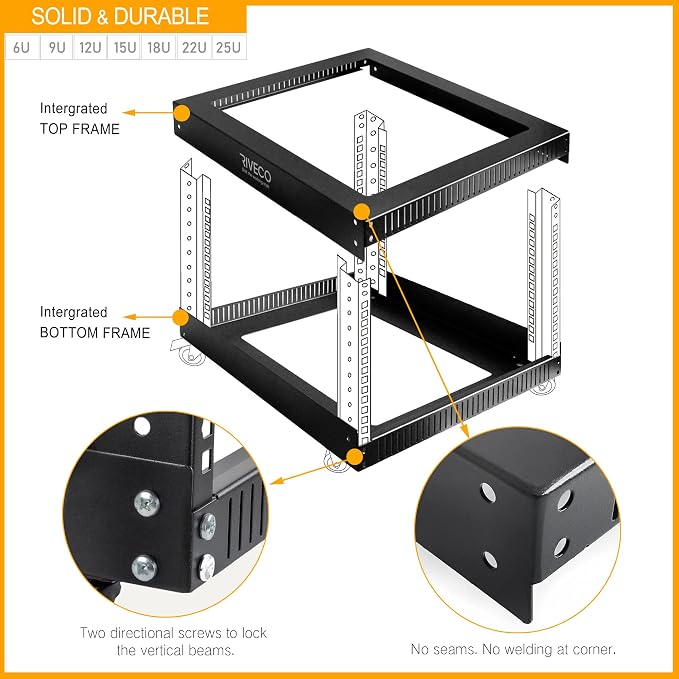 RIVECO 18U Open Frame Server Rack - Image 3