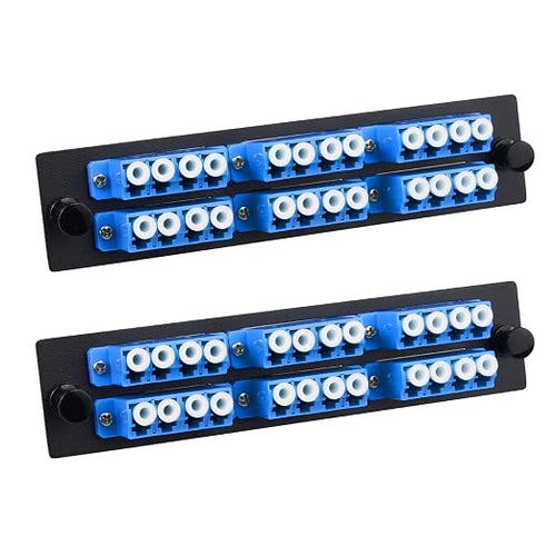 2-Pack LC/UPC Fiber Patch Panel, 6 Singlemode Blue 4 Channels LC Adapters by Duogaliaopticalfiberproduct