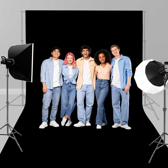 9x6FT Black Backdrop for Photography, High Density Polyester Fabric Background by Unknown