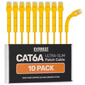 Everest Ultra Slim Cat6a Ethernet Patch Cables 1ft Yellow by EverestMediaSolutions