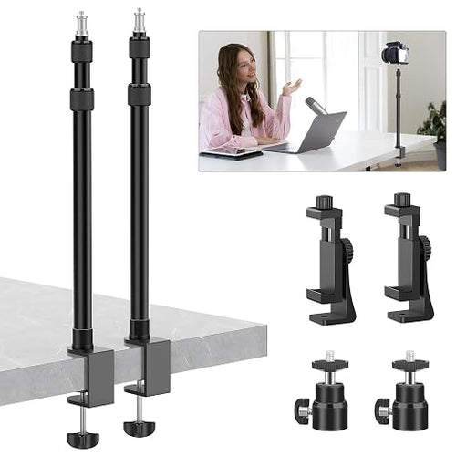 2 Pack Desk Mount with 1/4" & 3/8" Screws, Ball Head, 17-41" Adjustable by ALTSON