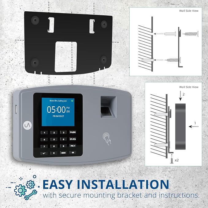 uAttend JL2500 Biometric Fingerprint Time Clock System - Image 3