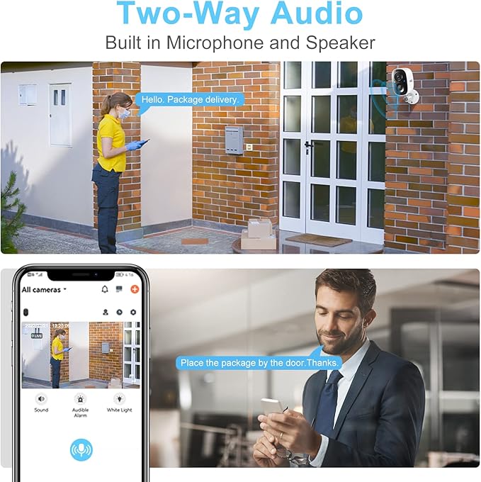 DCT 2Pcs Security Camera Wireless Outdoor, Battery Powered WiFi Surveillance - Image 7