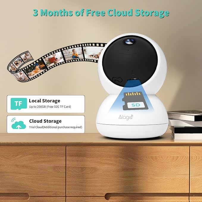 Alaga 3K Indoor Security Camera, 5G and 2.4G WiFi, 360° Pan and Tilt, AI Human - Image 8