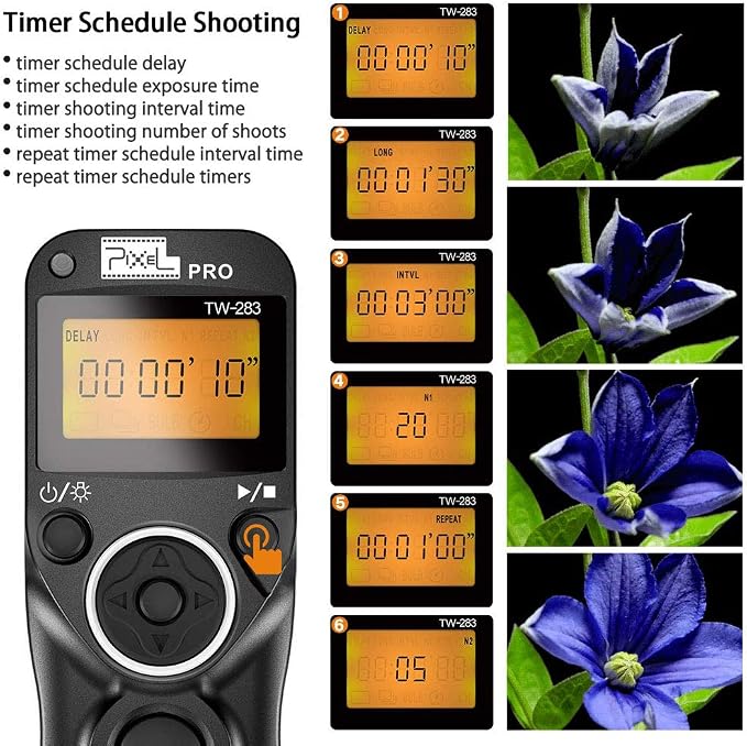 Wireless Remote Commander Shutter Release Cable Timer Pixel TW-283 S2 Wired - Image 3