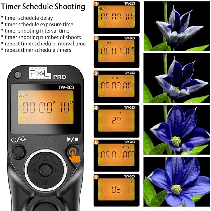 Remote Shutter Compatible for Canon, PIXEL Wireless Shutter Release Timer - Image 6